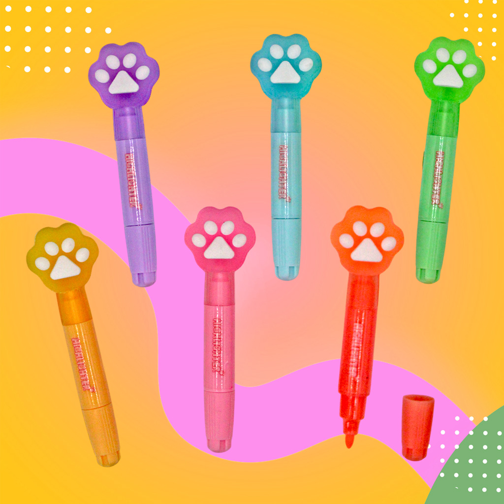 Двухсторонний  текстовыделитель «Кошачьи лапки» от Centrum. Ваши заметки будут мур-р-рчать.